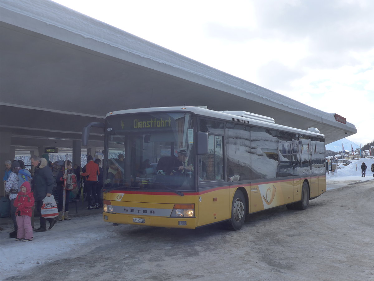 (188'162) - PostAuto Graub�nden - GR 160'387 - Setra am 3. Februar 2018 beim Bahnhof St. Moritz