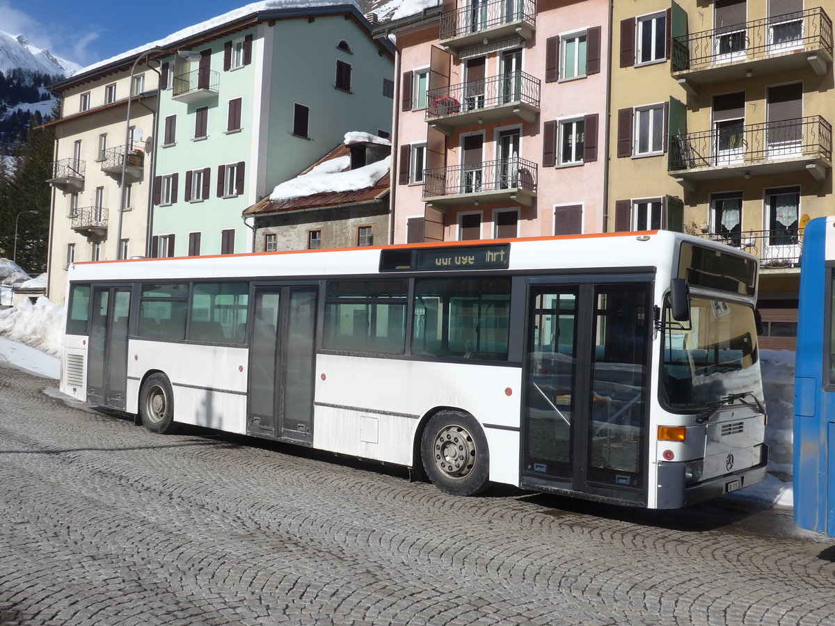 (188'600) - Meyer, G�schenen - UR 9218 - Mercedes (ex BSU Solothurn Nr. 65; ex BSU Solothurn Nr. 59) am 14. Februar 2018 beim Bahnhof Airolo