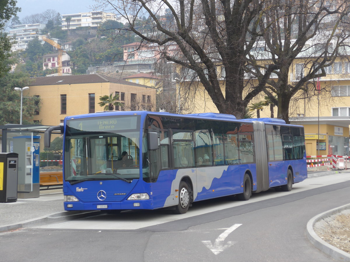 (188'842) - FART Locarno - Nr. 31/TI 315'931 - Mercedes (ex VZO Gr�ningen Nr. 20) am 17. Februar 2018 in Ascona, Post