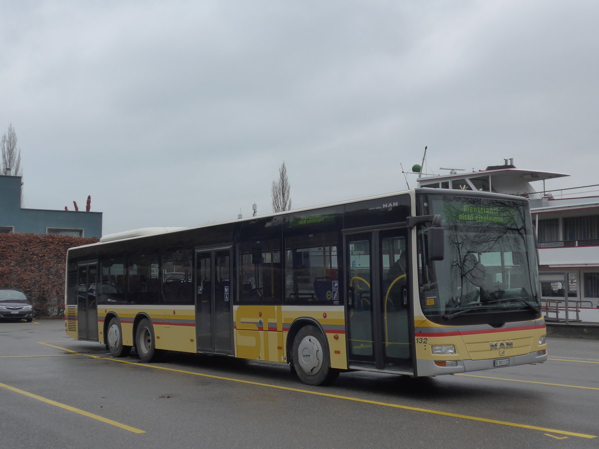 (188'867) - STI Thun - Nr. 132/BE 801'132 - MAN am 18. Februar 2018 bei der Schiffl�ndte Thun