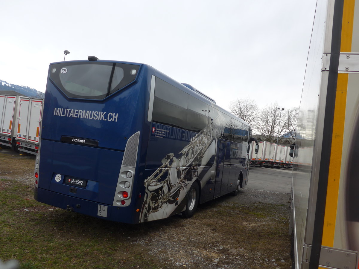 (189'127) - Schweizer Armee - M+5592 - Scania am 11. M�rz 2018 in Thun, Waffenplatz