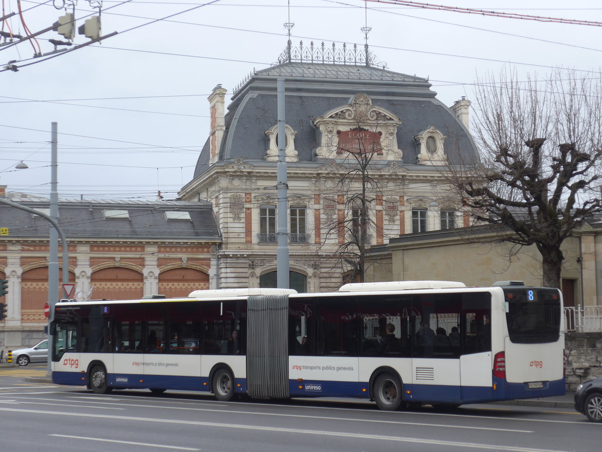 (189'149) - TPG Gen�ve - Nr. 1166/GE 960'916 - Mercedes am 12. M�rz 2018 in Gen�ve, Place des Vingt-Deux-Cantons