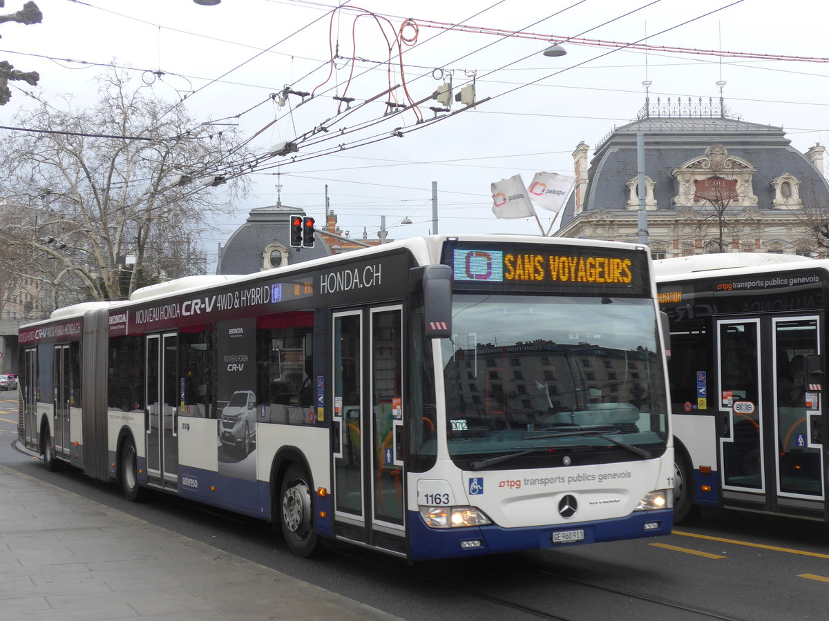 (189'151) - TPG Gen�ve - Nr. 1163/GE 960'913 - Mercedes am 12. M�rz 2018 in Gen�ve, Place des Vingt-Deux-Cantons