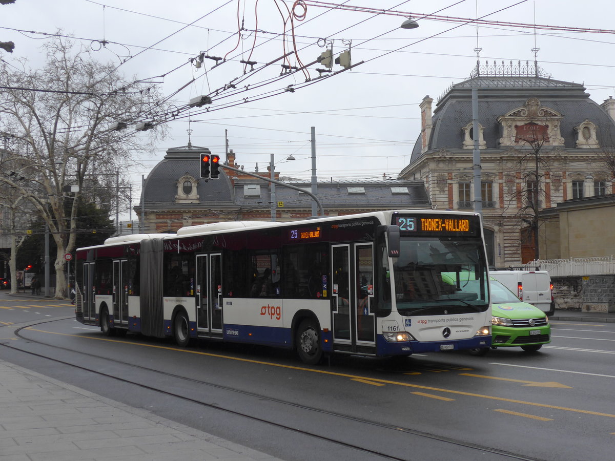 (189'165) - TPG Gen�ve - Nr. 1161/GE 960'911 - Mercedes am 12. M�rz 2018 in Gen�ve, Place des Vingt-Deux-Cantons