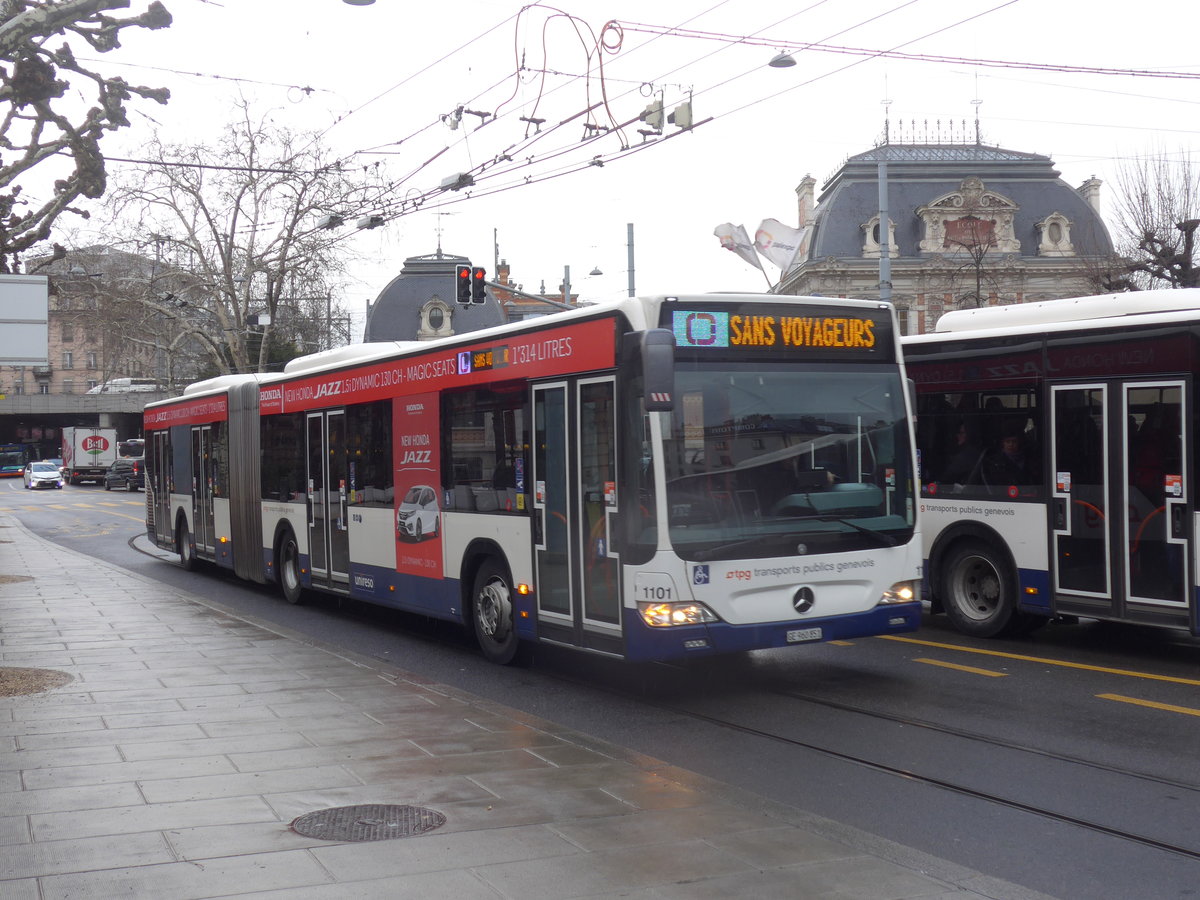 (189'171) - TPG Gen�ve - Nr. 1101/GE 960'851 - Mercedes am 12. M�rz 2018 in Gen�ve, Place des Vingt-Deux-Cantons
