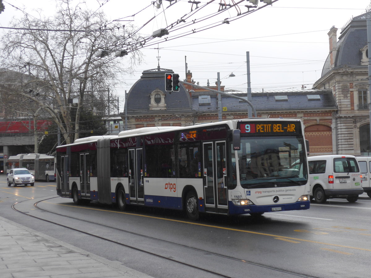 (189'182) - TPG Gen�ve - Nr. 1187/GE 960'937 - Mercedes am 12. M�rz 2018 in Gen�ve, Place des Vingt-Deux-Cantons
