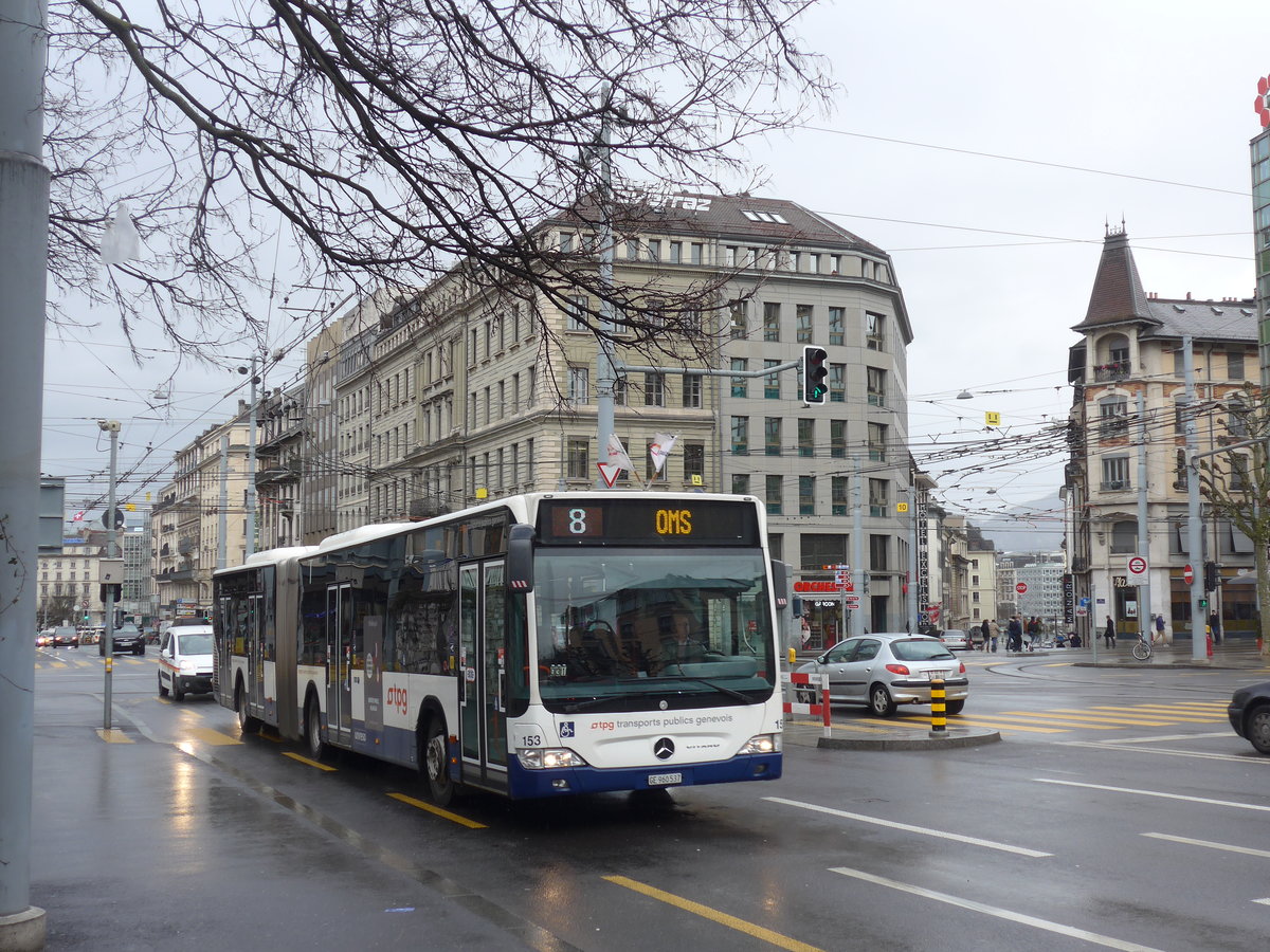 (189'194) - TPG Gen�ve - Nr. 153/GE 960'537 - Mercedes am 12. M�rz 2018 in Gen�ve, Place des Vingt-Deux-Cantons