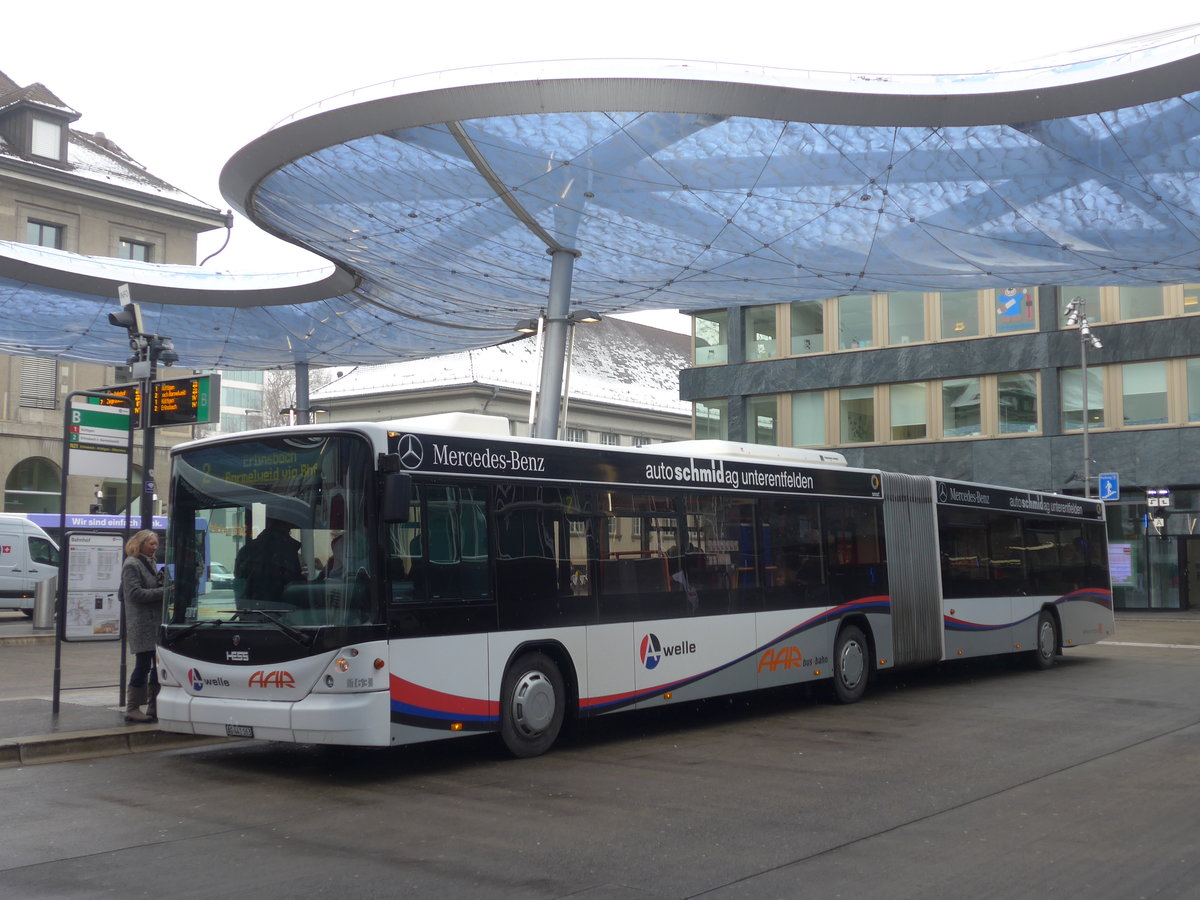 (189'485) - AAR bus+bahn, Aarau - Nr. 163/AG 441'163 - Scania/Hess am 19. M�rz 2018 beim Bahnhof Aarau