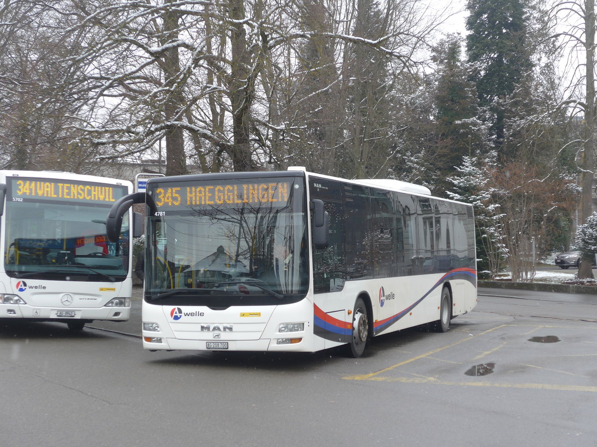 (189'496) - Geissmann, H�gglingen - AG 208'700 - MAN am 19. M�rz 2018 beim Bahnhof Wohlen