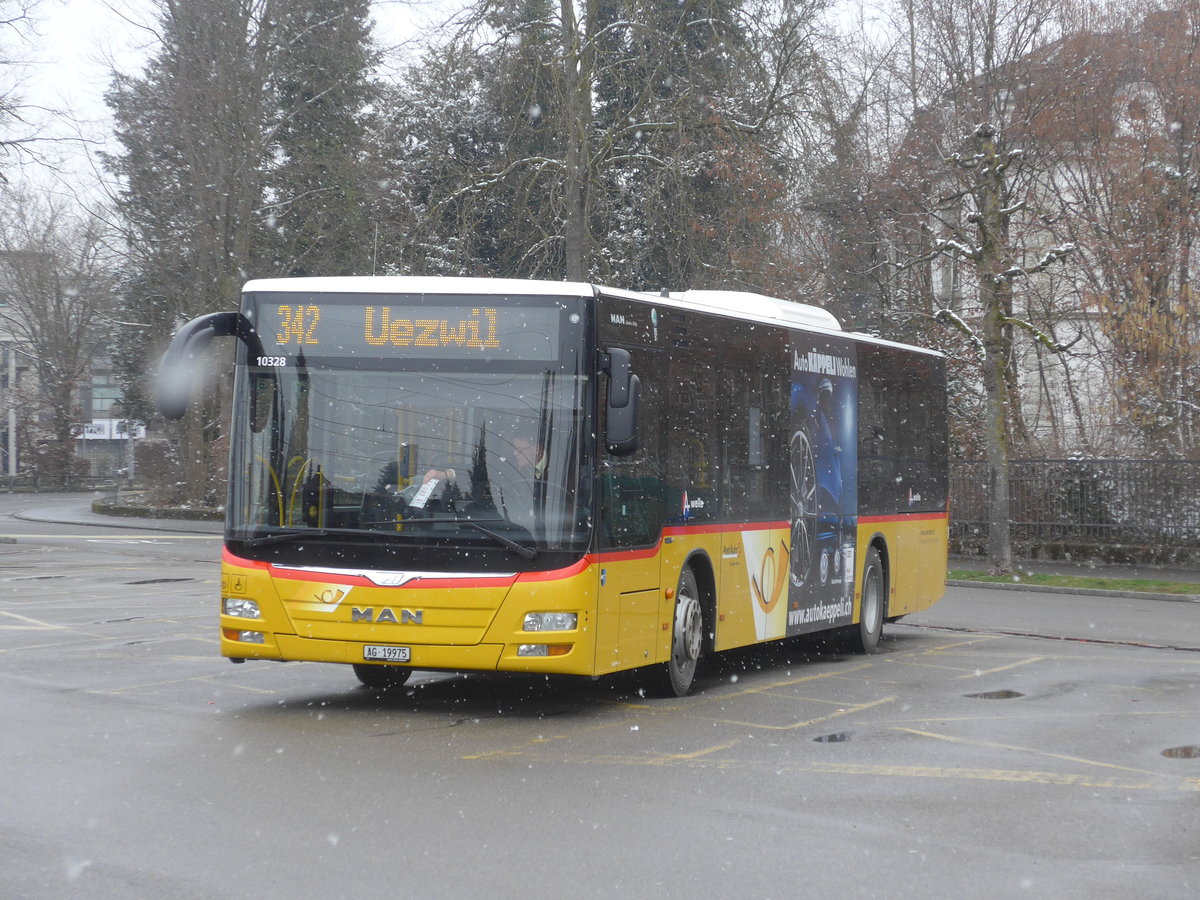 (189'519) - Geissmann, H�gglingen - AG 19'975 - MAN am 19. M�rz 2018 beim Bahnhof Wohlen