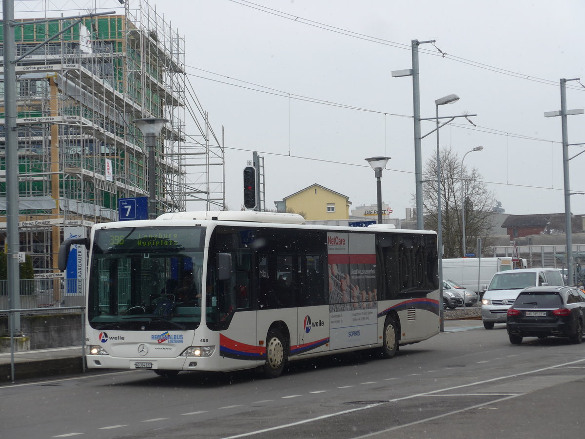 (189'536) - Knecht, Windisch - Nr. 458/AG 304'177 - Mercedes am 19. M�rz 2018 beim Bahnhof Lenzburg