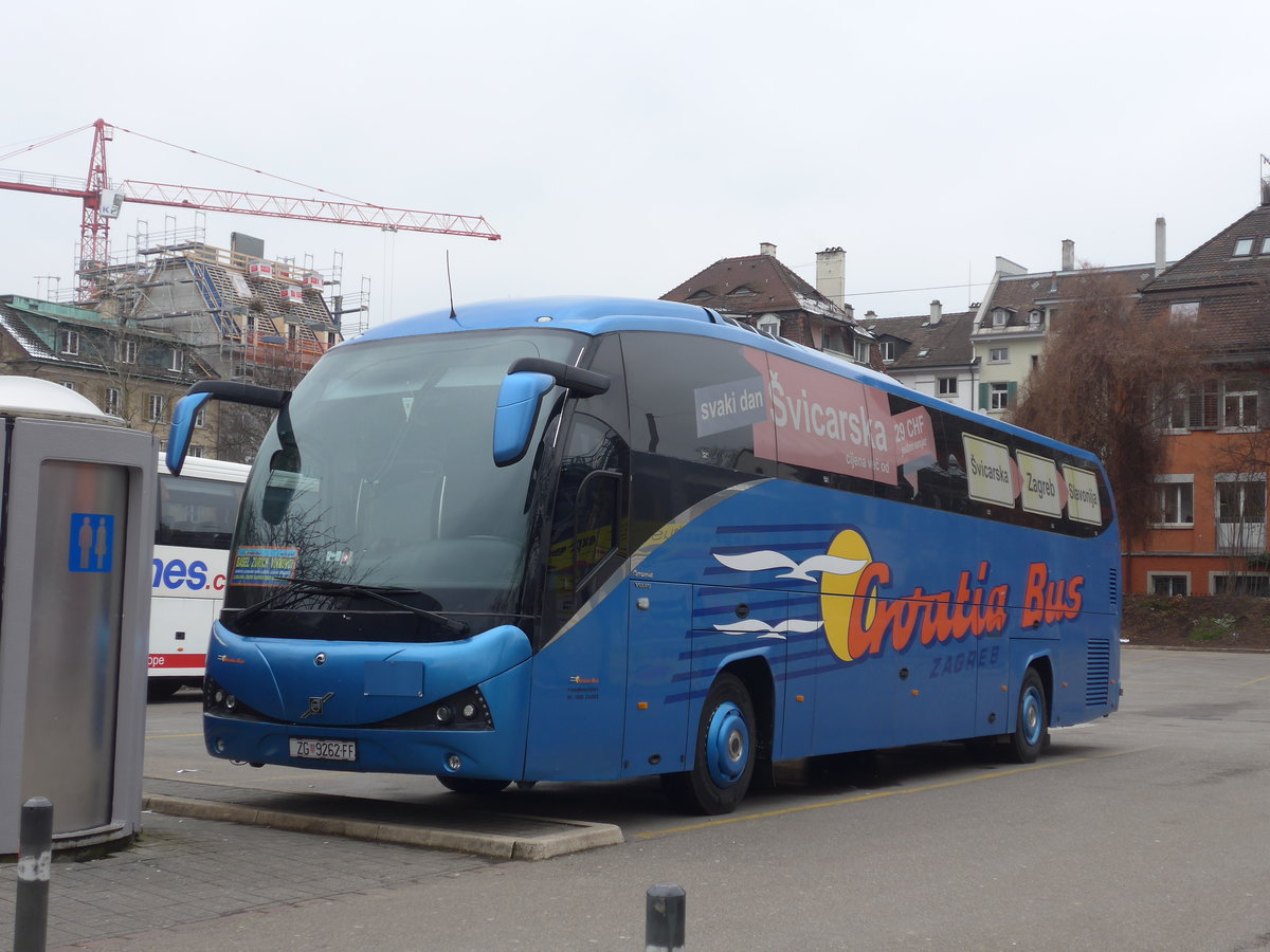 (189'553) - Aus Kroatien: Croatia Bus, Zagreb - ZG 9262-FF - Volvo/Atomic am 19. M�rz 2018 in Z�rich, Sihlquai