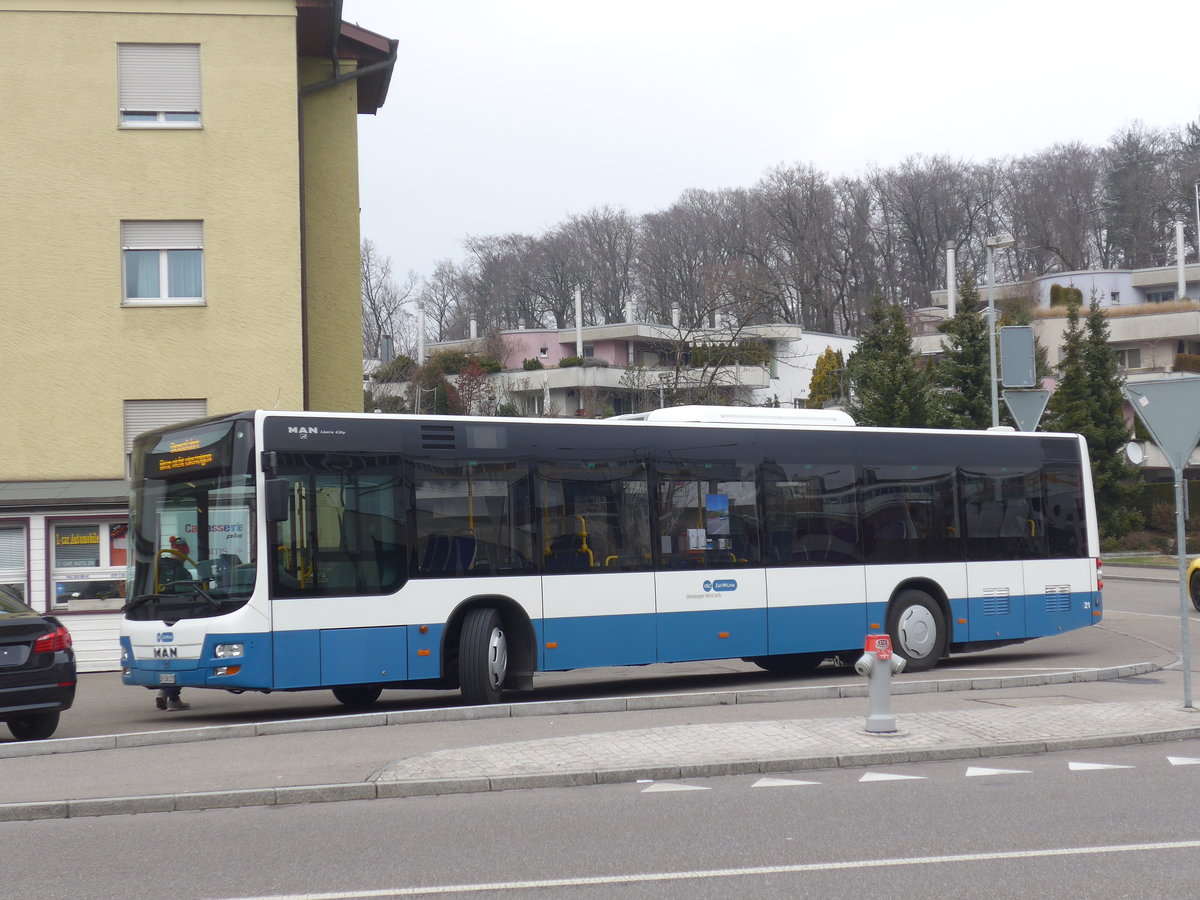 (189'594) - ATE Bus, Effretikon - Nr. 21/ZH 508'321 - MAN am 19. M�rz 2018 in Kloten, Bassersdorferstrasse