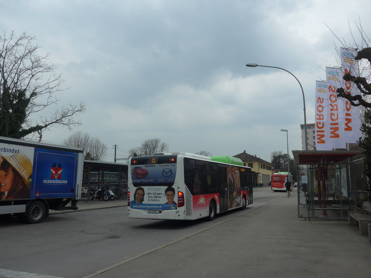 (189'643) - BGU Grenchen - Nr. 27/SO 39'937 - Mercedes am 26. M�rz 2018 beim Bahnhof Grenchen S�d