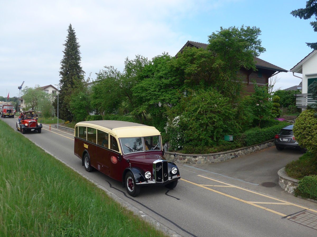 (192'440) - Sturzenegger, Bergdietikon - AG 108'920 - Saurer/Saurer (ex Mazzoleni, Chur; ex Societ� Rabadan, Bellinzona; ex Faggio, Bellinzona) am 5. Mai 2018 in Attikon, Bahnstrasse
