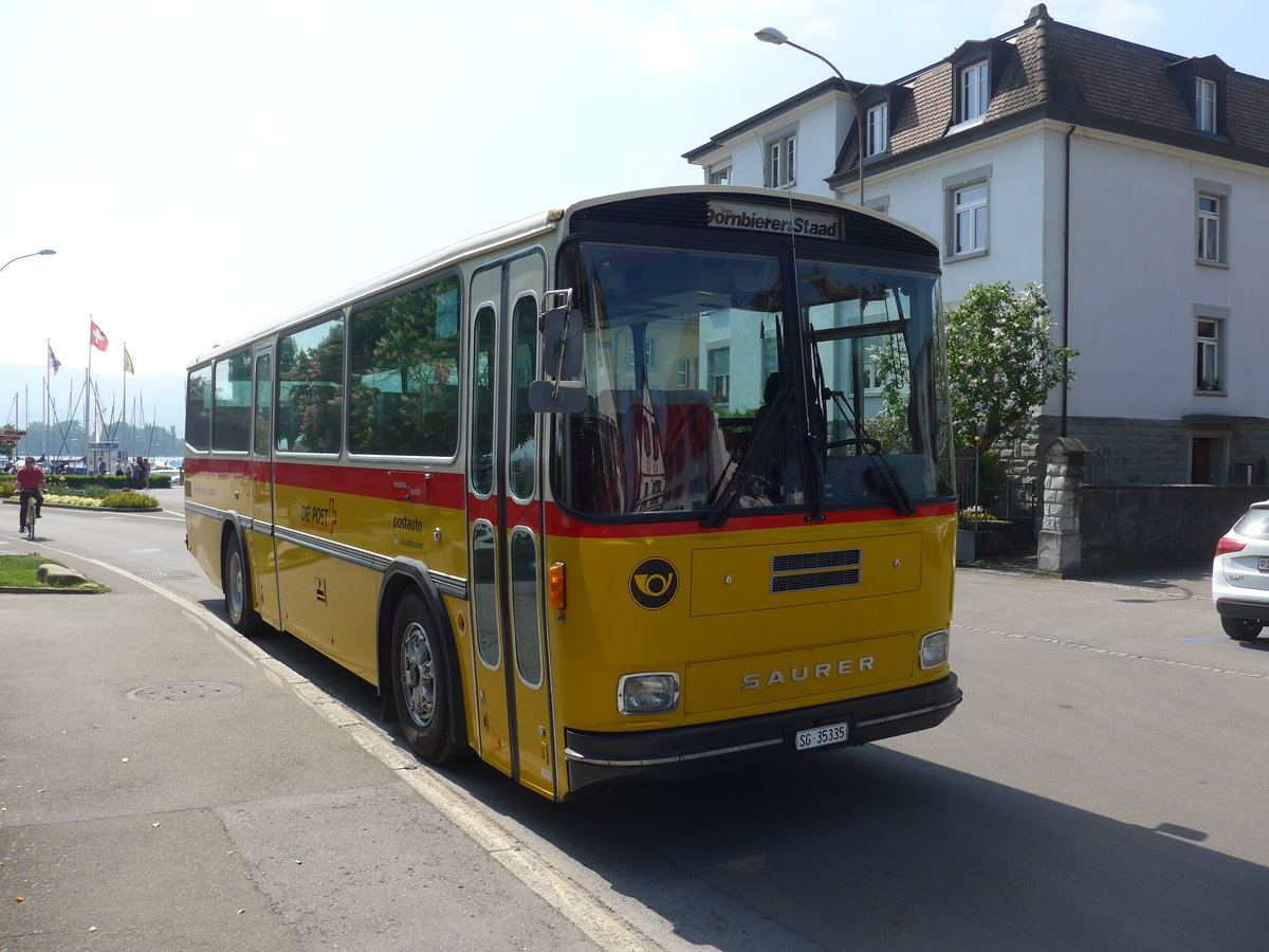 (192'580) - Dornbierer, Thal - SG 35'335 - Saurer/R&J (ex FRAM Drachten/NL Nr. 24; ex PostAuto Graub�nden; ex P 24'367) am 5. Mai 2018 in Arbon, Arbon Classics