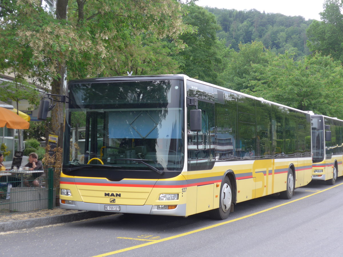 (193'571) - STI Thun - Nr. 127/BE 700'127 - MAN am 26. Mai 2018 bei der Schiffl�ndte Thun