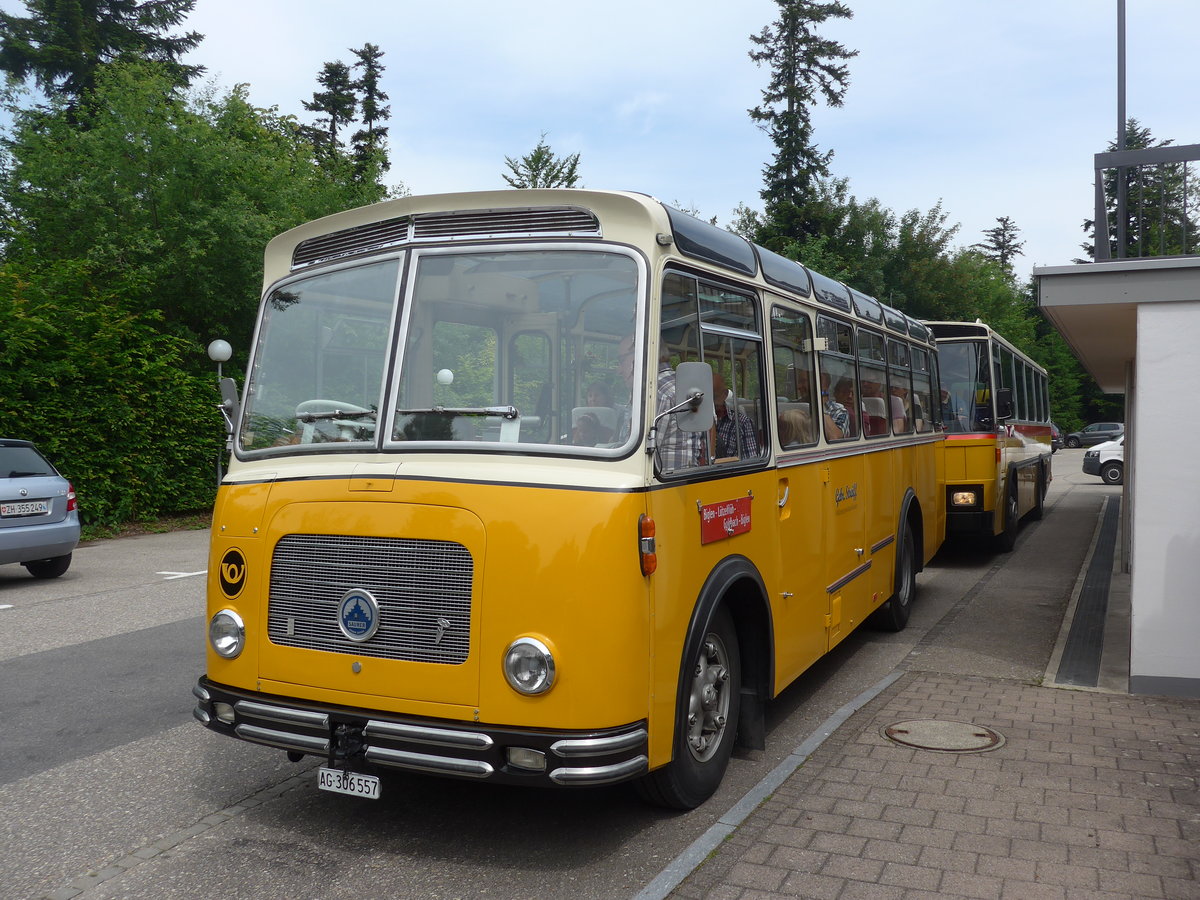 (193'684) - Streiff, Gelterkinden - AG 306'557 - Saurer/Gangloff (ex Oldie-Tours Z�risee, Wollerau; ex OTAG, Wald; ex Leibundgut, Obergoldbach; ex Krebs, Belpberg) am 3. Juni 2018 in Emmenmatt, Moosegg
