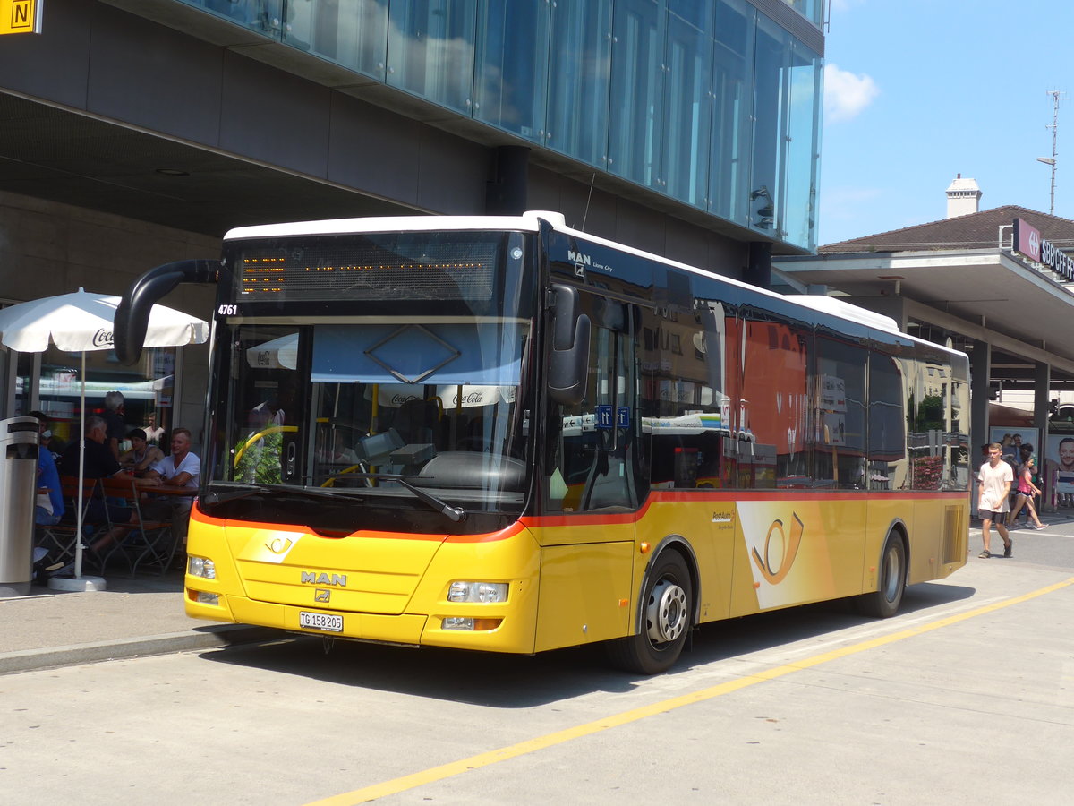 (194'625) - PostAuto Ostschweiz - TG 158'205 - MAN/G�ppel (ex Nr. 5) am 7. Juli 2018 beim Bahnhof Frauenfeld