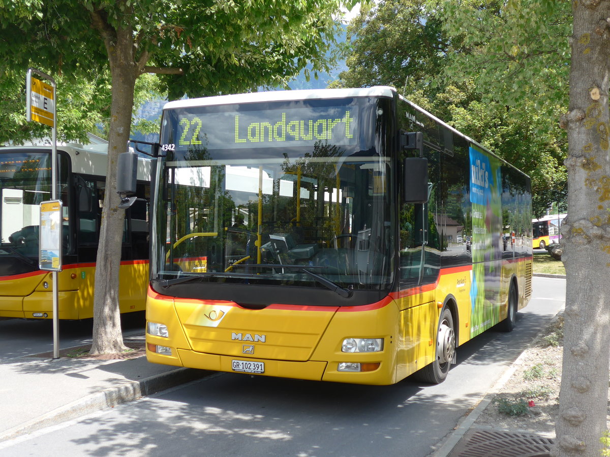 (194'855) - Gessinger, Bad Ragaz - GR 102'391 - MAN/G�ppel am 15. Juli 2018 beim Bahnhof Bad Ragaz