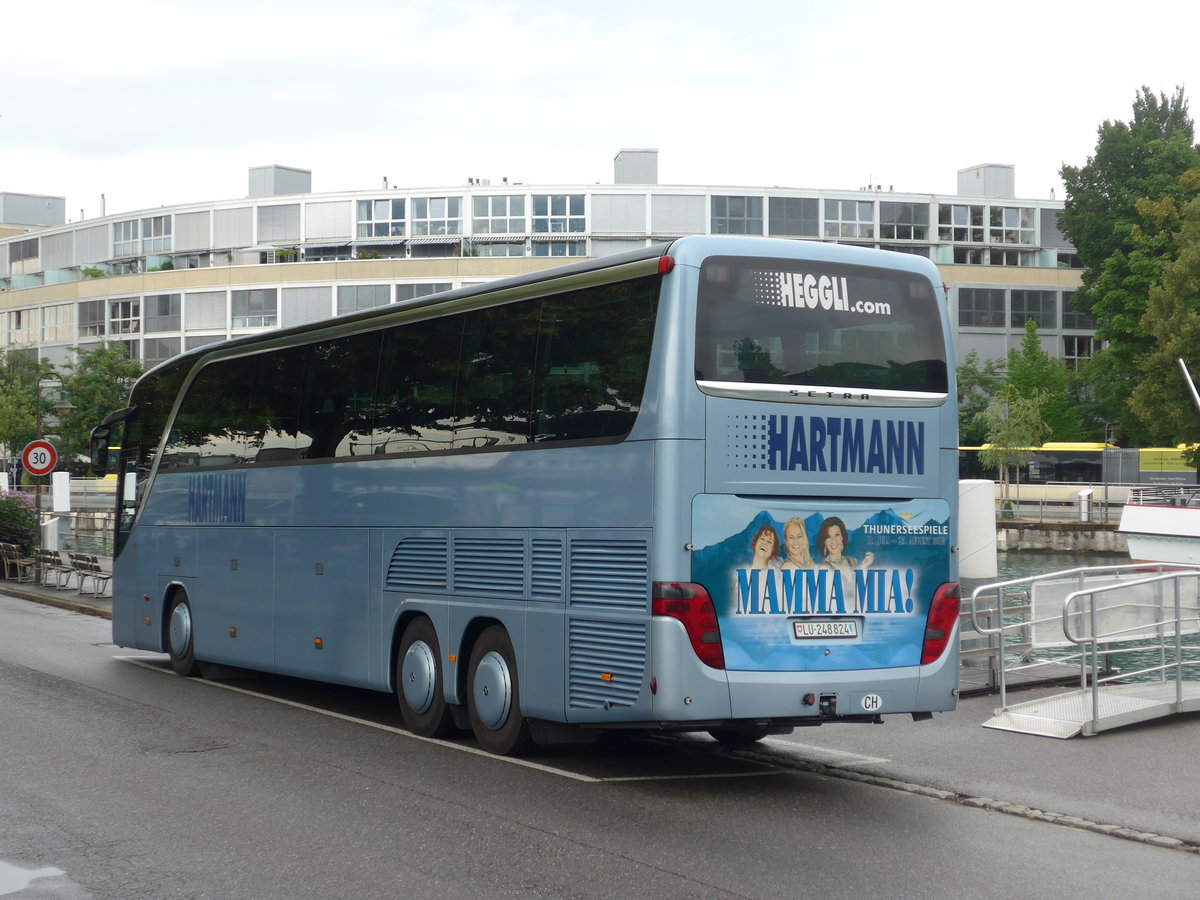 (195'224) - Hartmann, Emmenbr�cke - LU 248'824 - Setra am 28. Juli 2018 bei der Schiffl�ndte Thun