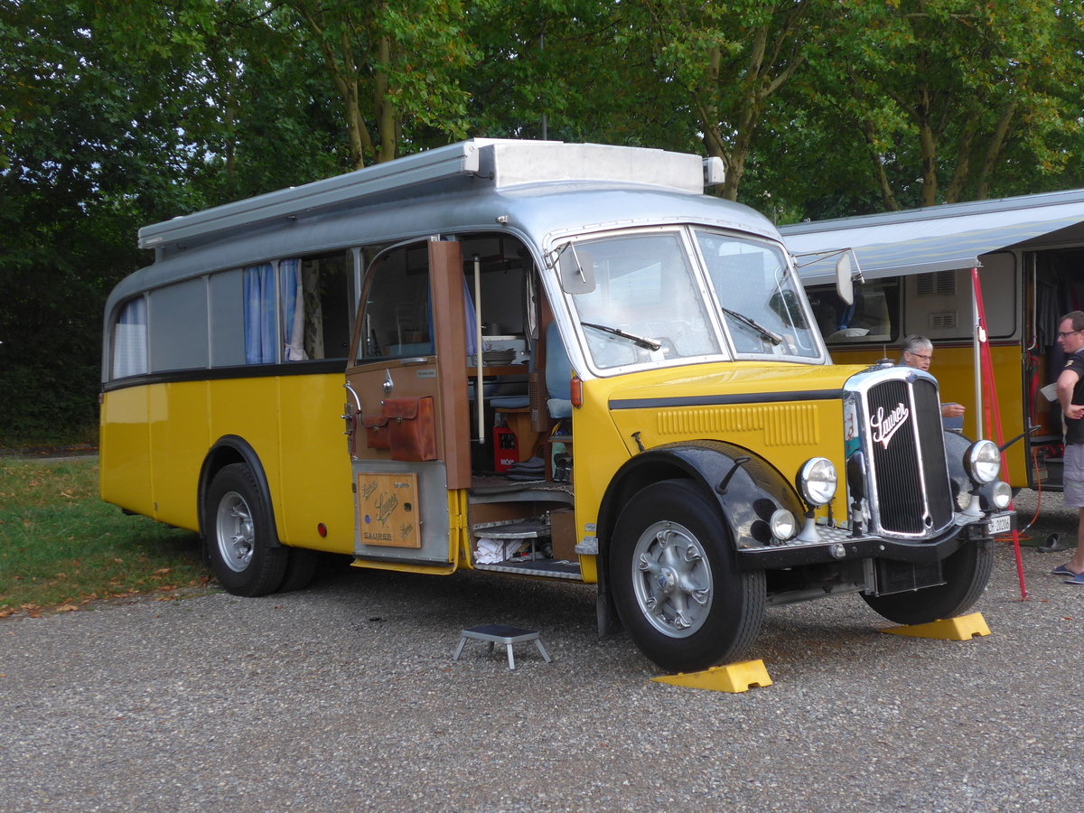 (195'867) - Langenegger A., W�denswil - ZH 20'206 - Saurer/Krapf (ex Tscharner, Thusis) am 17. August 2018 in Wettingen, Zirkuswiese
