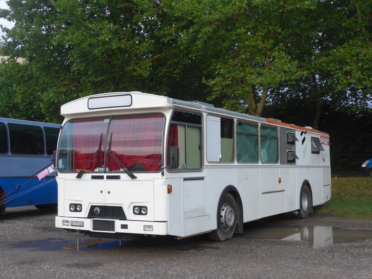 (195'877) - Leutwiler, Mettmenstetten - ZH 797'000 - Saurer/Hess (ex Bl�ttler, Maisprach; ex BGU Grenchen Nr. 12) am 17. August 2018 in Wettingen, Zirkuswiese