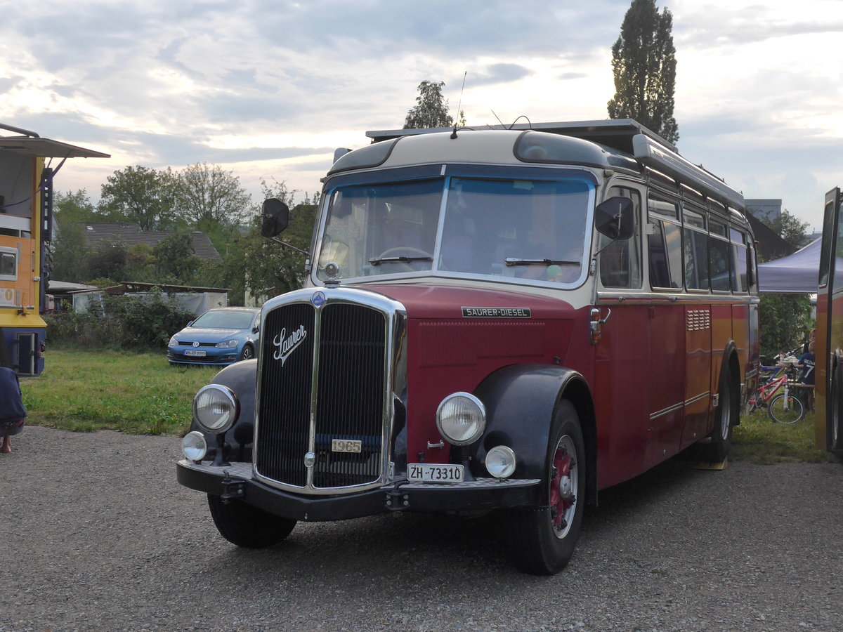 (195'915) - Morger, Horgenberg - ZH 73'310 - Saurer/T�scher (ex P 23'167; ex Casper, Lenzerheide) am 17. August 2018 in Wettingen, Zirkuswiese
