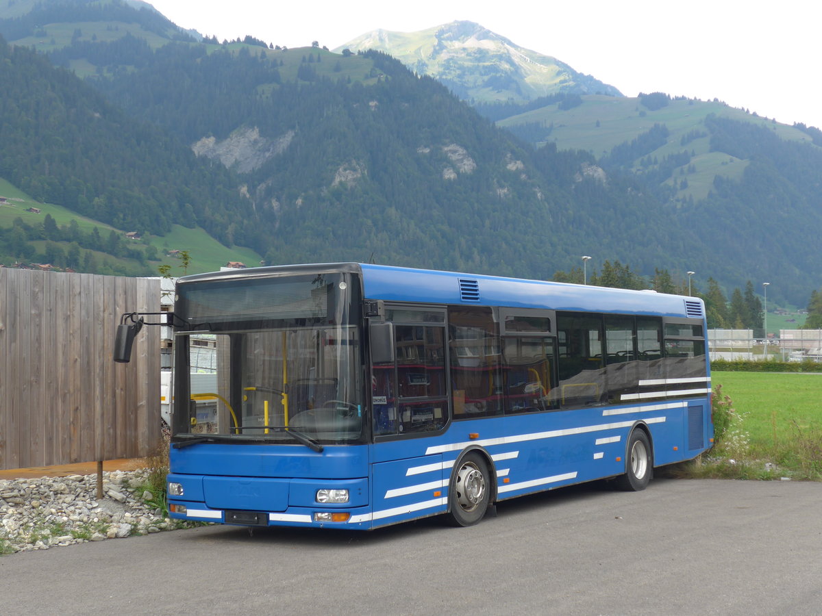 (196'084) - AFA Adelboden - Nr. 56 - MAN/G�ppel am 19. August 2018 in Frutigen, Garage