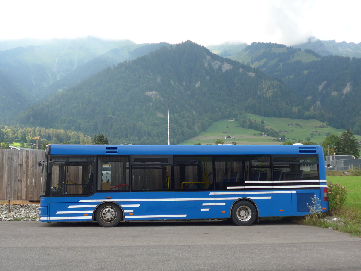 (196'085) - AFA Adelboden - Nr. 56 - MAN/G�ppel am 19. August 2018 in Frutigen, Garage