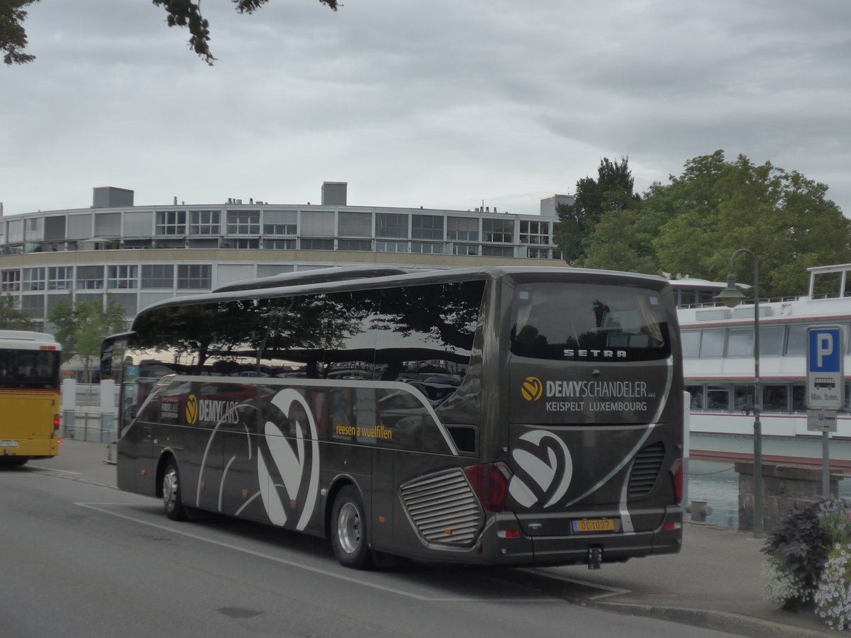 (196'200) - Aus Luxemburg: Demy Cars, Keispelt - DC 1027 - Setra am 25. August 2018 bei der Schiffl�ndte Thun