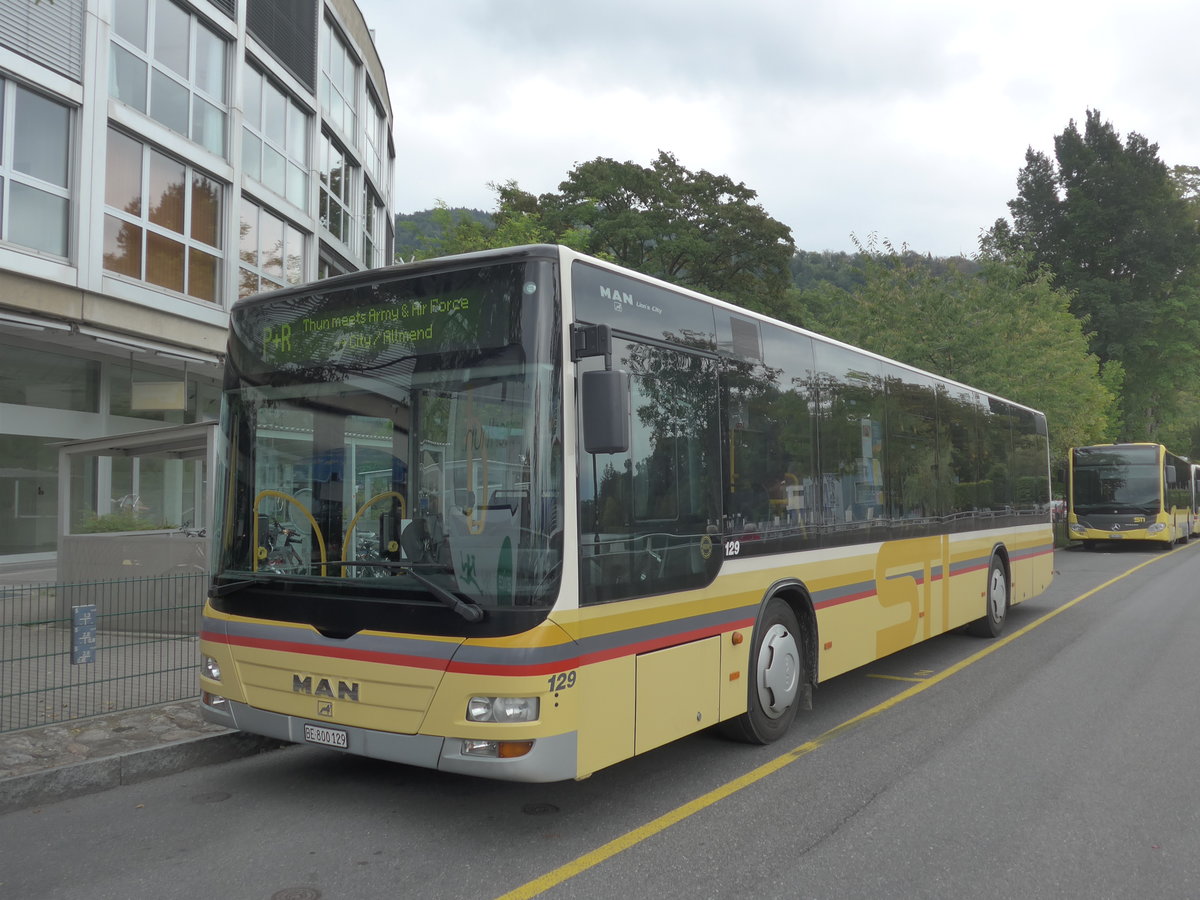 (196'457) - STI Thun - Nr. 129/BE 800'129 - MAN am 2. September 2018 bei der Schiffl�ndte Thun
