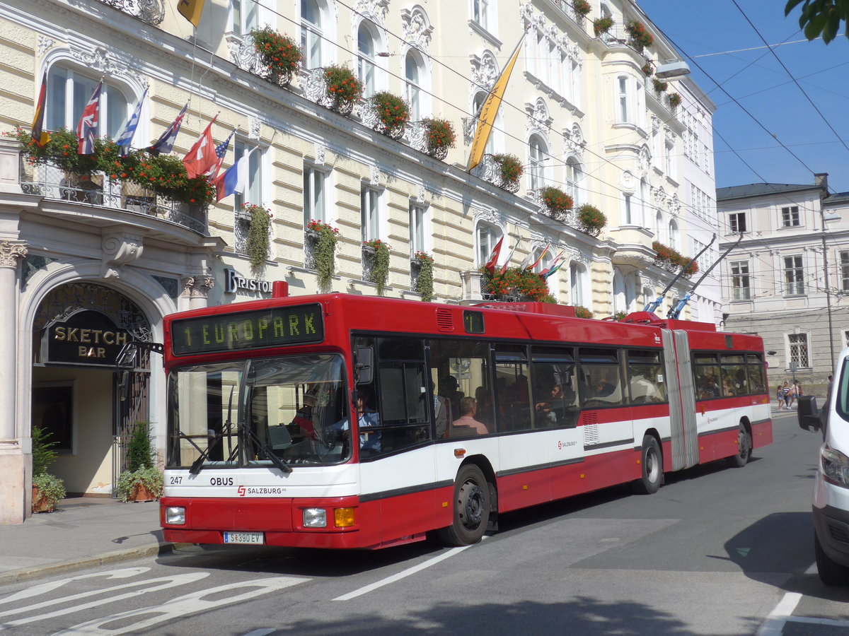 (197'227) - OBUS Salzburg - Nr. 247/S 390 EV - Gr�f&Stift Gelenktrolleybus (ex Nr. 9767) am 13. September 2018 in Salzburg, Makartplatz