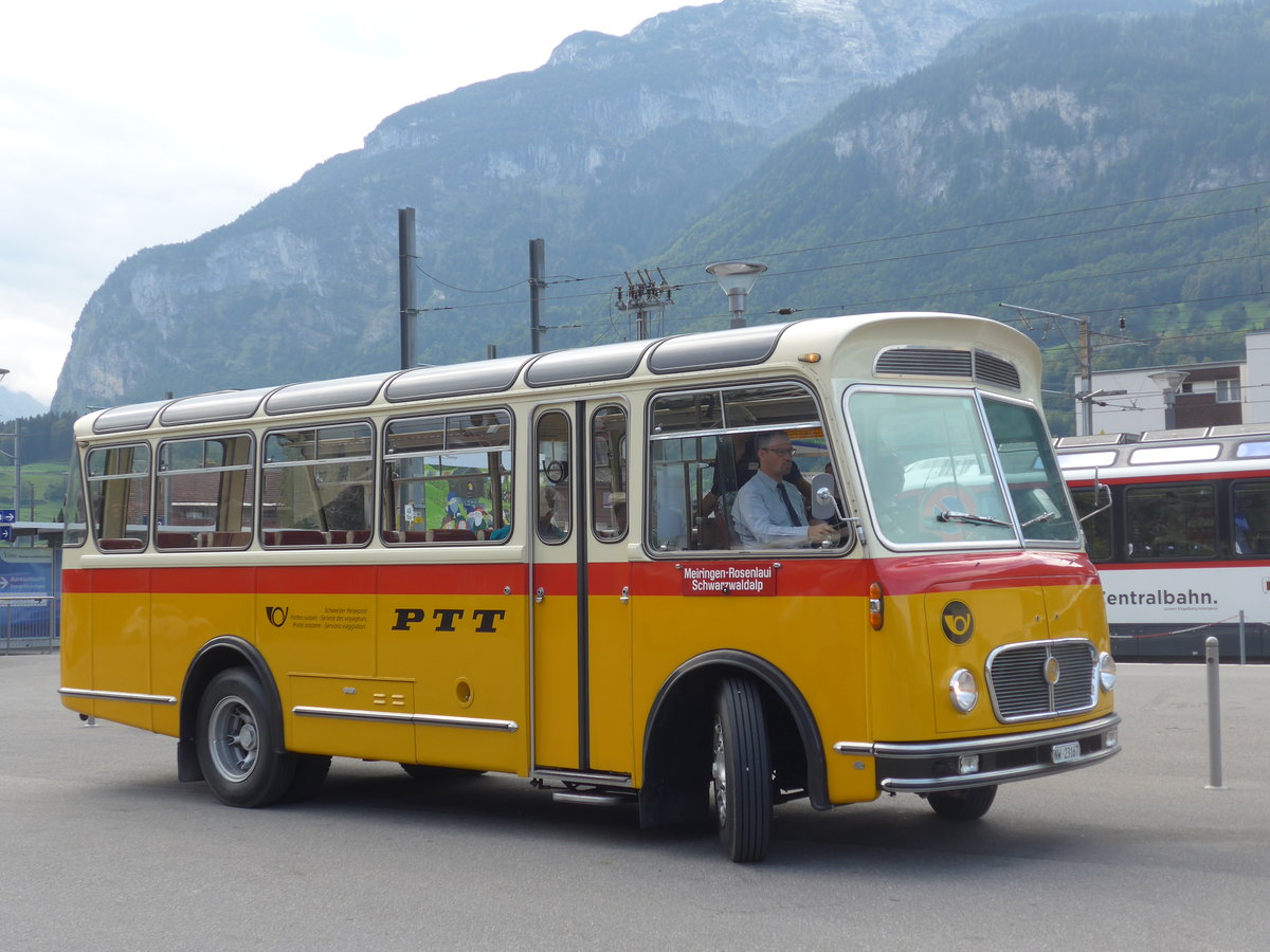 (197'684) - M�ller, Ennetmoos - NW 23'167 - FBW/Gangloff (ex Rentsch, Gunten; ex P 23'203; ex P 21'003) am 16. September 2018 beim Bahnhof Meiringen