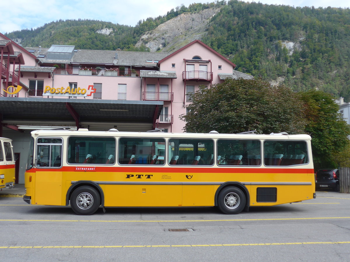 (197'710) - Schmid, Th�rishaus - BE 26'206 - Saurer/T�scher (ex P 24'244) am 16. September 2018 in Meiringen, Postautostation