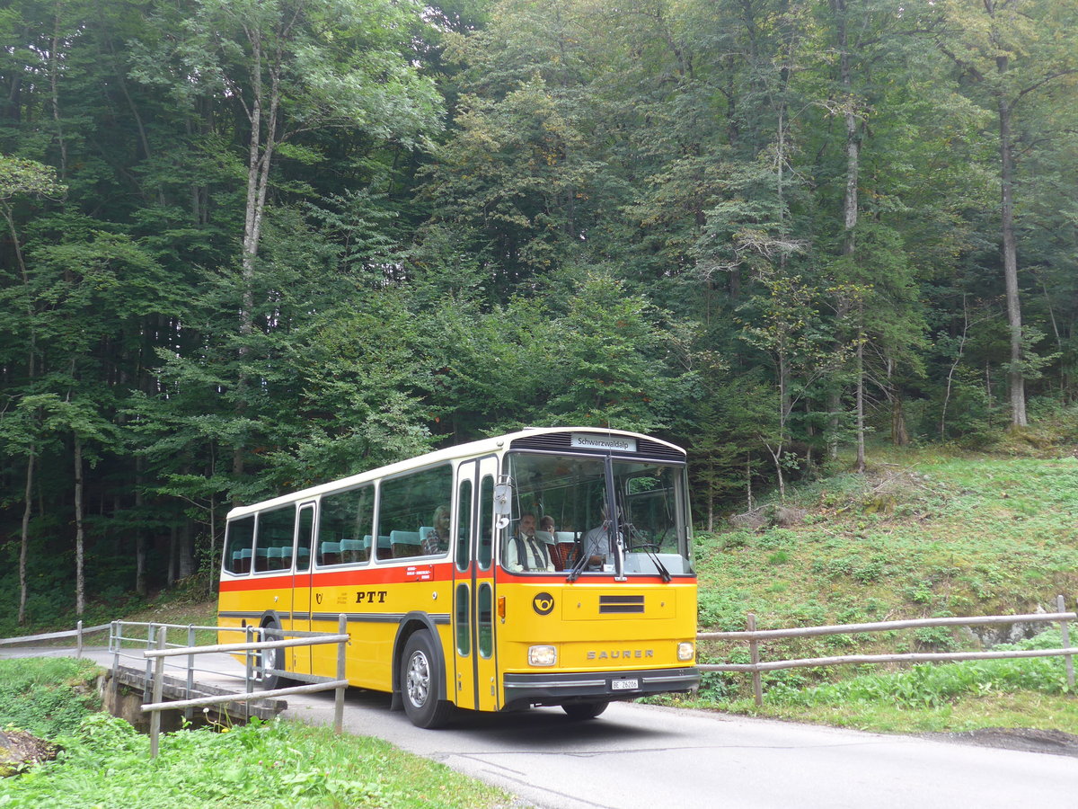 (197'748) - Schmid, Th�rishaus - BE 26'206 - Saurer/T�scher (ex P 24'244) am 16. September 2018 bei Geissholz