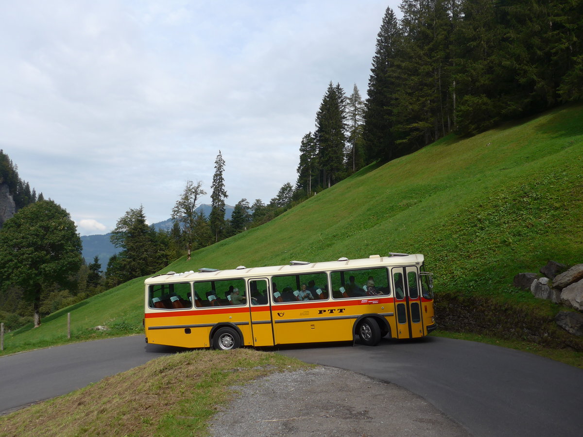 (197'766) - Schmid, Th�rishaus - BE 26'206 - Saurer/T�scher (ex P 24'244) am 16. September 2018 in Meiringen, Scheideggstrasse