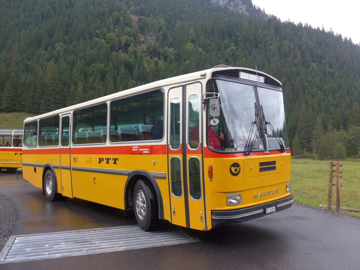 (197'822) - Schmid, Th�rishaus - BE 26'206 - Saurer/T�scher (ex P 24'244) am 16. September 2018 in Gschwandtenmaad