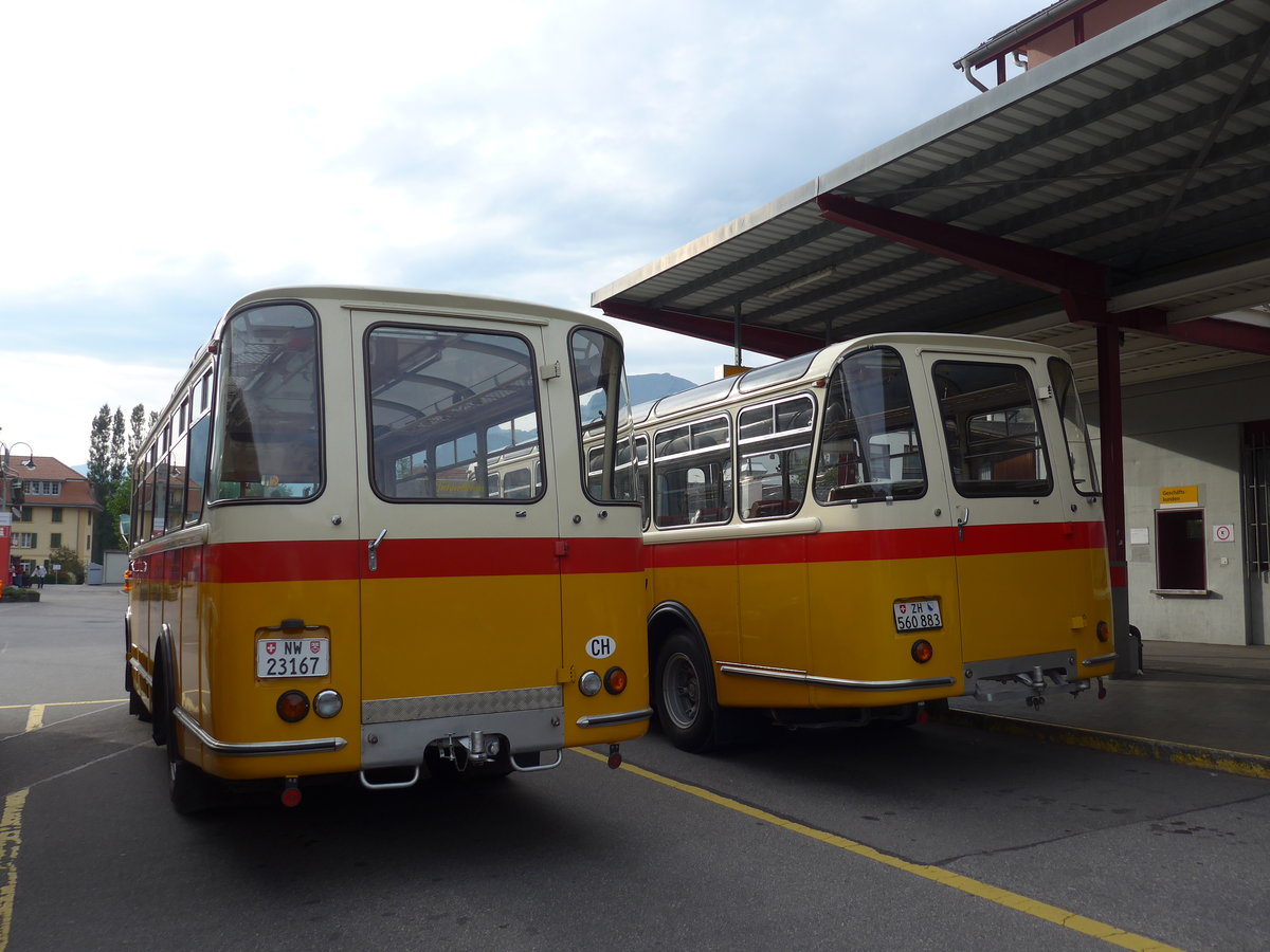 (197'854) - M�ller, Ennetmoos - NW 23'167 - FBW/Gangloff (ex Rentsch, Gunten; ex P 23'203; ex P 21'003) am 16. September 2018 in Meiringen, Postautostation