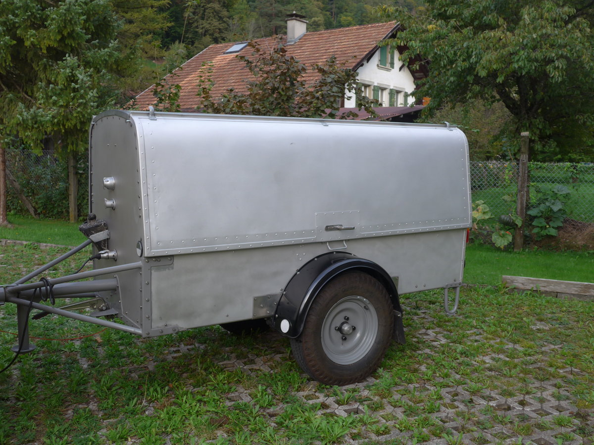 (197'868) - Schmid, Th�rishaus - BE 180'888 - Hess Gep�ckanh�nger (ex Schranz, Adelboden; ex Portenier, Adelboden; ex Geiger, Adelboden) am 16. September 2018 in Meiringen, Garage AVG M.