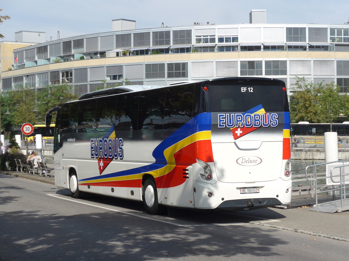 (197'900) - Funi-Car, Biel - Nr. 12/BE 386'012 - VDL am 21. September 2018 bei der Schiffl�ndte Thun