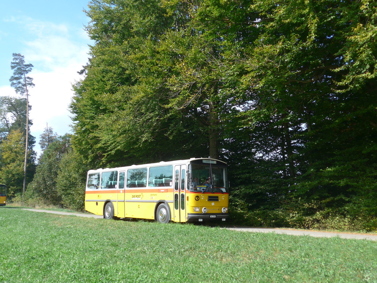 (198'011) - F�ssler, Unteriberg - Nr. 6/SZ 5232 - Saurer/R&J (ex Sch�rch, Gutenburg Nr. 6; ex P 24'358) am 30. September 2018 in Wasen, Huttwilstrasse