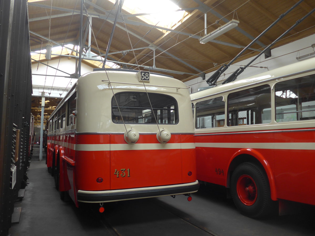 (198'800) - DPP Praha - Nr. 431 - Tatra Trolleybus (ex DPB Bratislava/SK; DPMIJ Liberec; ex DPP Praha Nr. 431) am 20. Oktober 2018 in Praha, �PNV-Museum