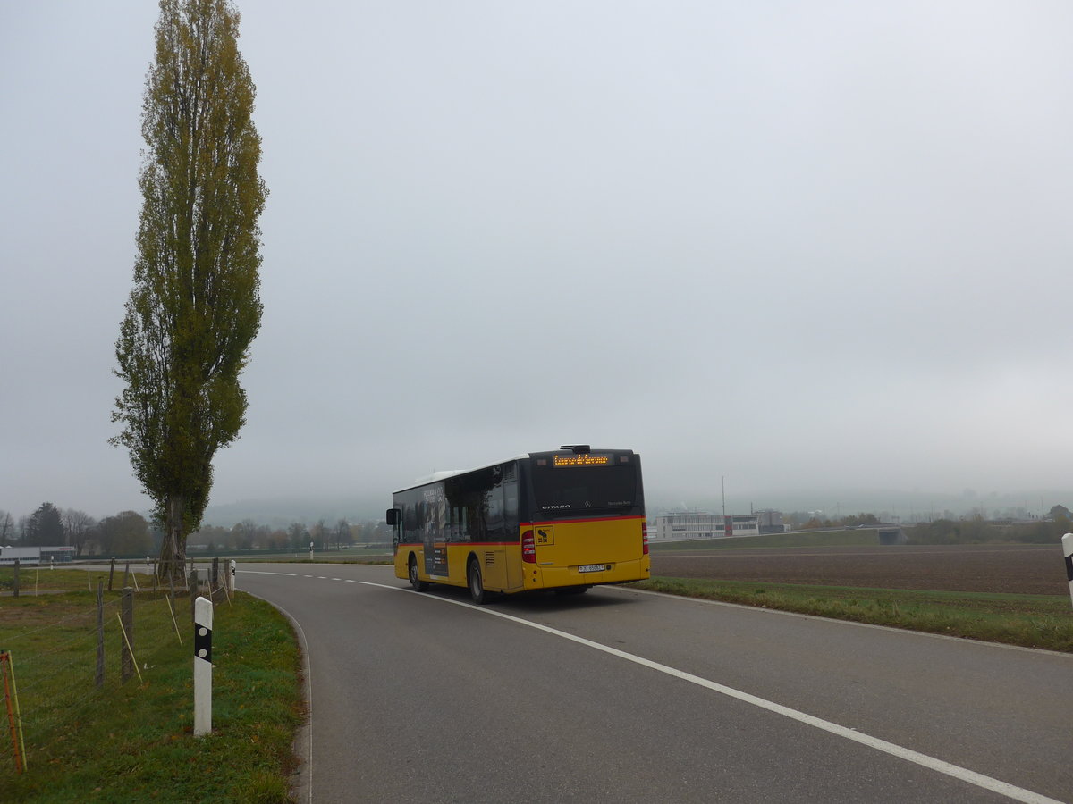 (199'244) - CarPostal Ouest - JU 65'082 - Mercedes (ex Nr. 15) am 4. November 2018 in Del�mont, Ferme les Abues