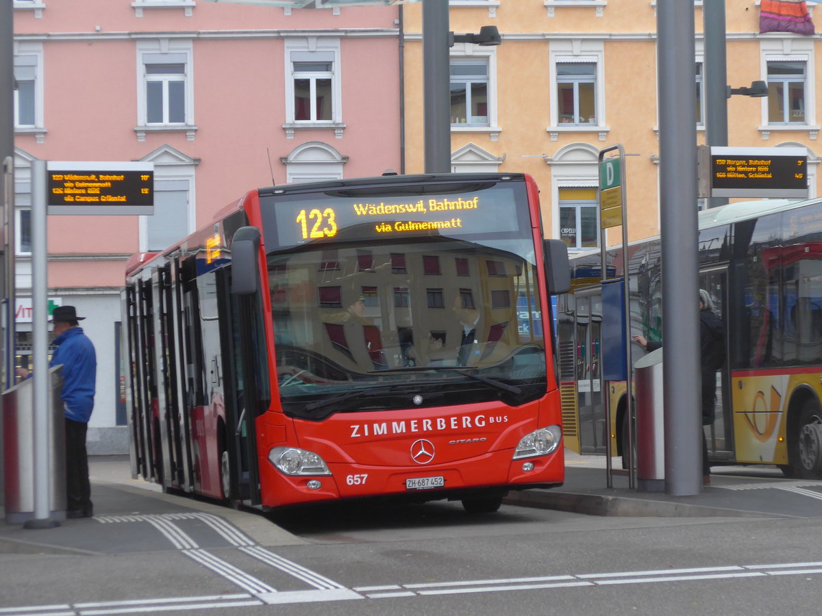 (199'804) - AHW Horgen - Nr. 657/ZH 687'452 - Mercedes am 8. Dezember 2018 beim Bahnhof W�denswil