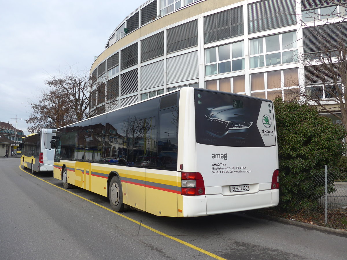 (200'462) - STI Thun - Nr. 130/BE 801'130 - MAN am 31. Dezember 2018 bei der Schiffl�ndte Thun