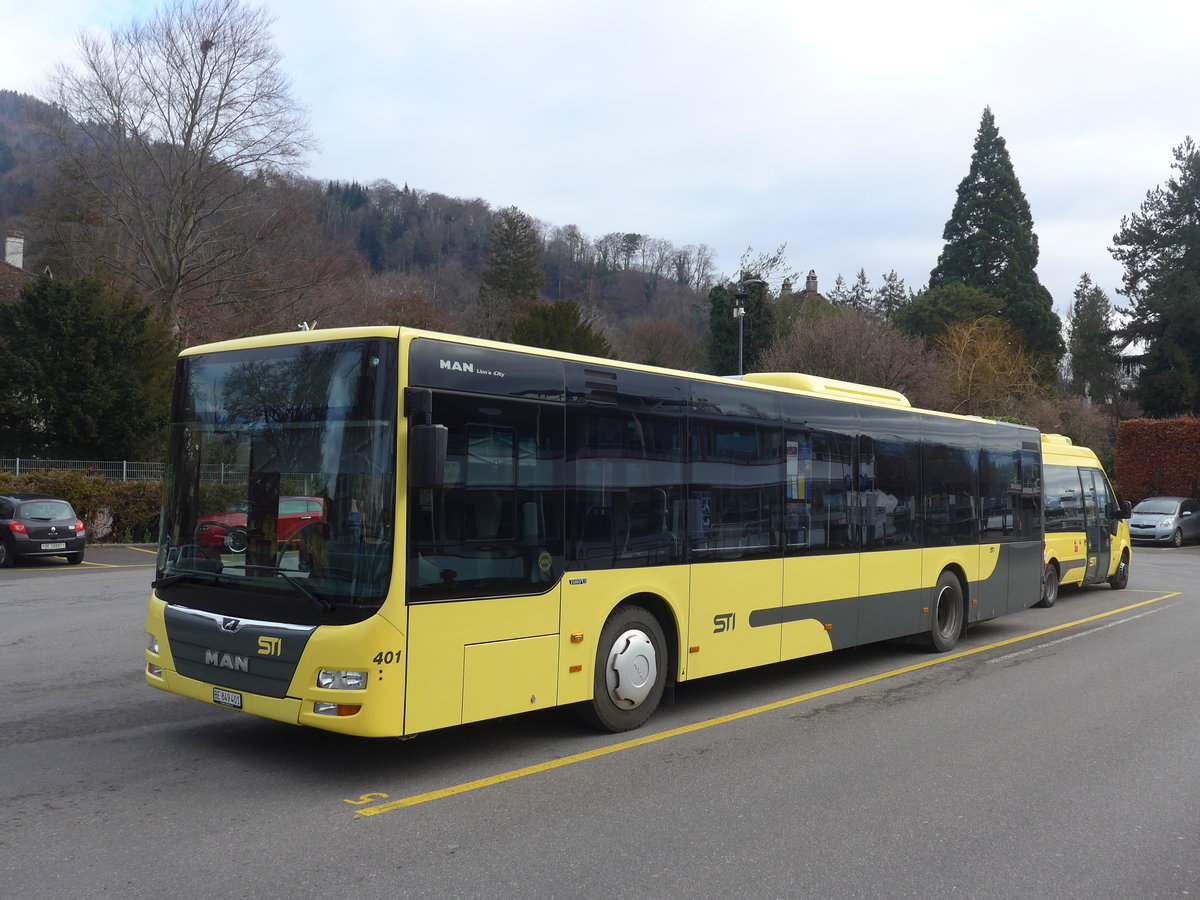 (200'463) - STI Thun - Nr. 401/BE 849'401 - MAN am 31. Dezember 2018 bei der Schiffl�ndte Thun