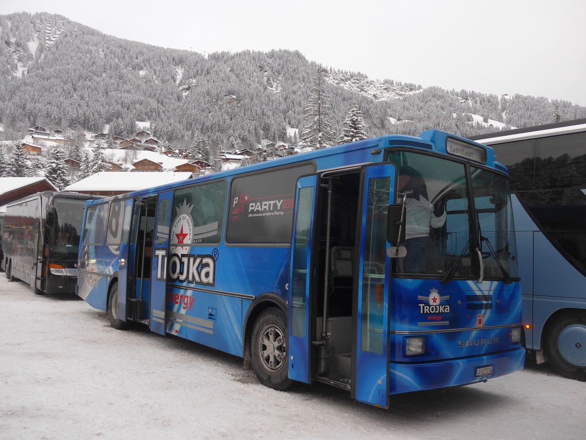 (200'728) - Party-Bus, Ruswil - LU 117'114 - Saurer/R&J (ex H�sler, Rickenbach) am 12. Januar 2019 in Adelboden, ASB