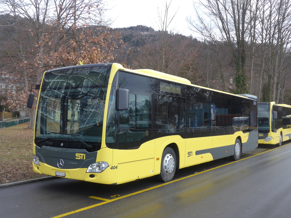 (201'370) - STI Thun - Nr. 404/BE 523'404 - Mercedes am 28. Januar 2019 bei der Schiffl�ndte Thun
