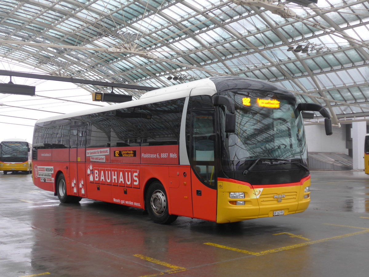 (201'390) - PostAuto Graub�nden - GR 162'991 - MAN am 2. Februar 2019 in Chur, Postautostation